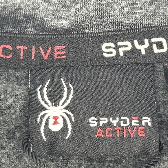 Spyder Active Shirt Mens L Gray 1/4 Zip Pullover Activewear ProWeb Base Layer - Picture 4 of 12